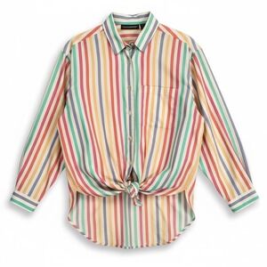 Counterparts Vintage Striped Button Up Shirt Blouse Multi Color Size 14